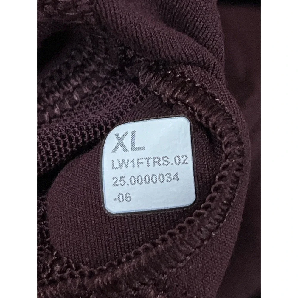 Lululemon High Neck Racerback Tank Top Shelf Bra Women XL Burgundy Mesh Hem EUC